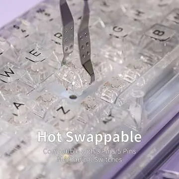 KiiBoom Phantom 68 65% Hot Swappable Crystal Gasket-Mounted Mechanical Keyboard, BT5.0/2.4GHz/USB-C Wired Wireless NKRO Gaming Keyboard with South-Facing RGB, 4000mAh Battery for Win/Mac(White)