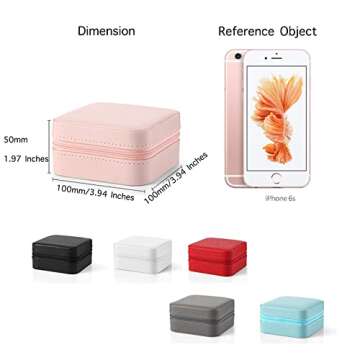 Vlando Small Faux Leather Travel Jewelry Box Organizer Display Storage Case for Rings Earrings Necklace, Gray