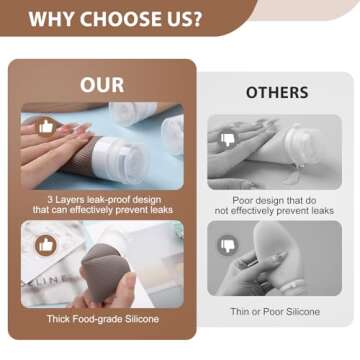 20 Pack Travel Bottles for Toiletries, TSA Approved Leak Proof Silicone Travel Size Containers Set with Clear Toiletry Bag, Portable Travel Essentials for Conditioner Shampoo Lotion (Multicolor-2)