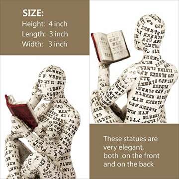 Dlfghos 3 Pieces Pulp Reading Women Figurine Thinker Statue Decor Modern Figurines Abstract Aesthetic Sculpture for Home Decoration Living Room Office Bookshelf Shelf Table