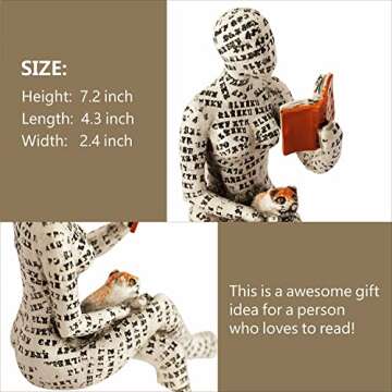 Dlfghos 3 Pieces Pulp Reading Women Figurine Thinker Statue Decor Modern Figurines Abstract Aesthetic Sculpture for Home Decoration Living Room Office Bookshelf Shelf Table