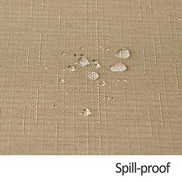 maxmill Rectangle Slubby Textured Tablecloth Waterproof Spillproof Wrinkle Free Table Cloth, Kitchen Dining Tabletop Decoration, Fabric Table Cover for Holiday Dinner Parties, 52 x 70 Inch, Beige