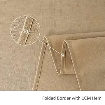 maxmill Rectangle Slubby Textured Tablecloth Waterproof Spillproof Wrinkle Free Table Cloth, Kitchen Dining Tabletop Decoration, Fabric Table Cover for Holiday Dinner Parties, 52 x 70 Inch, Beige