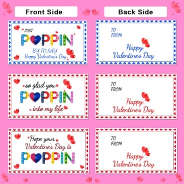 JUNQIU Valentines Day Cards with Pop Bracelets