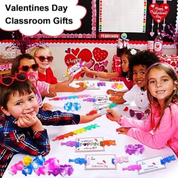 JUNQIU Valentines Day Cards with Pop Bracelets