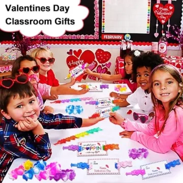 JUNQIU Valentines Day Cards with Pop Bracelets