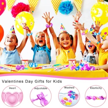 JUNQIU Valentines Day Cards with Pop Bracelets