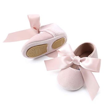 KIDSUN Infant Baby Girls Mary Jane Shoes Soft Sole Ballet Slippers Bow Princess Newborn Dress Weddin...