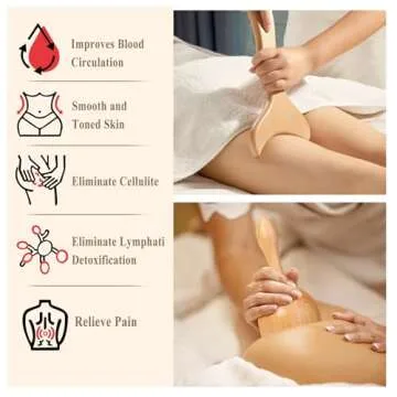 7-in-1 Wood Therapy Massage Tools Lymphatic Drainage Massager for Muscle Pain Relief | Maderoterapia...