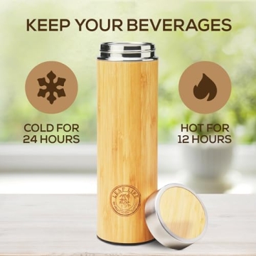 Eco-Friendly Bamboo Tea Bottle - 17oz for Loose Tea
