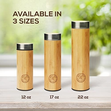 Eco-Friendly Bamboo Tea Bottle - 17oz for Loose Tea