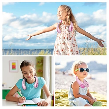 Kids Portable Neck Fan USB Rechargeable 4 Speeds Lightweight