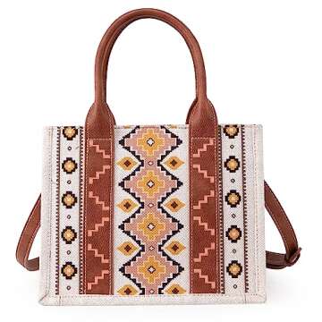 Montana West Wrangler Tote Bag for Women Western Shoulder Purses Boho Aztec Satchel Hobo Handbags WG2202-8120CF