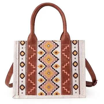 Montana West Wrangler Tote Bag for Women Western Shoulder Purses Boho Aztec Satchel Hobo Handbags WG2202-8120CF