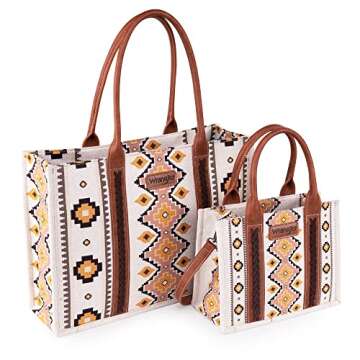 Montana West Wrangler Tote Bag for Women Western Shoulder Purses Boho Aztec Satchel Hobo Handbags WG2202-8120CF
