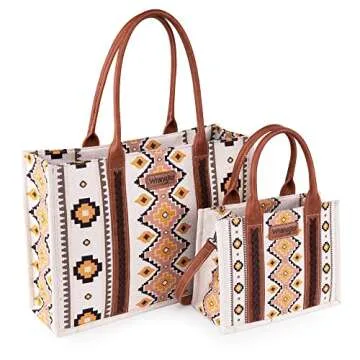 Montana West Wrangler Tote Bag for Women Western Shoulder Purses Boho Aztec Satchel Hobo Handbags WG2202-8120CF