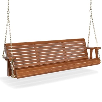 VINGLI Upgraded Wooden Porch Swing 880 LBS Chair