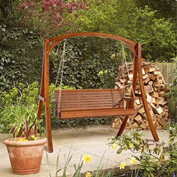 VINGLI Upgraded Wooden Porch Swing 880 LBS Chair