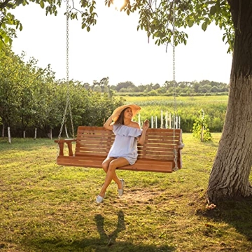 VINGLI Upgraded Wooden Porch Swing 880 LBS Chair