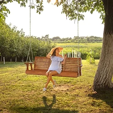 VINGLI Upgraded Wooden Porch Swing 880 LBS Chair