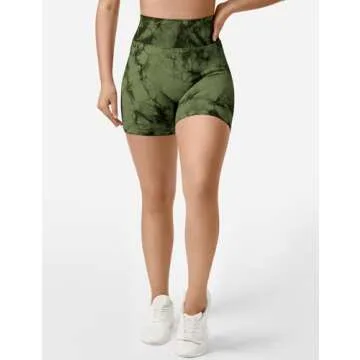 QOQ Tie Dye Workout Biker Shorts for Women