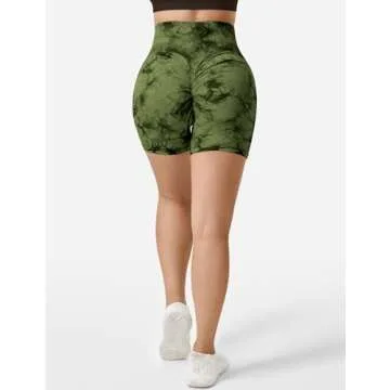 QOQ Tie Dye Workout Biker Shorts for Women