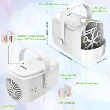 Zerhunt Bubble Machine 18000 BubblesMin Safe Durable Kids Toy