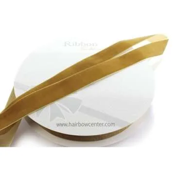 Premium 1" Antique Gold Velvet Ribbon for Crafting