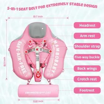 Joyooss Mambobaby Float with Canopy, Never Flip Over Baby Pool Float Float with Canopy Non Inflatable Infant Pool Float, Water Float with Removable UPF 50+ UV Baby Floaties for 1 Year Old 0-36 Months