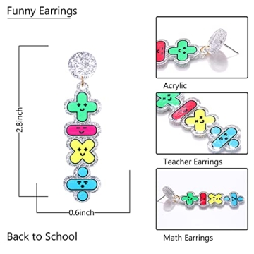 Colorful Teacher Earrings - Perfect Gift for Educators