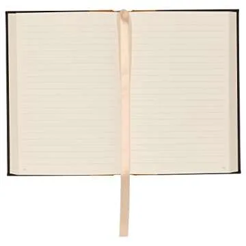 Leatherpress Vintage Leather Journal, Black Hardcover Notebook w/Tan Nubuck Ribbed Spine, Artisan Blacksmith Design, Lined Pages Heavyweight Paper, Table of Contents w/Numbered Pages