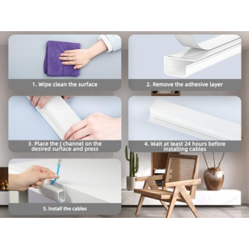 YECAYE 6X15.7 in Under Desk Cable Management,Cable Management Under Desk,Easy Install Self-Adhesive Cable Organizer,Cable Management,No Screw Cable Management Kit for Home & Office,Child & Pet Proof