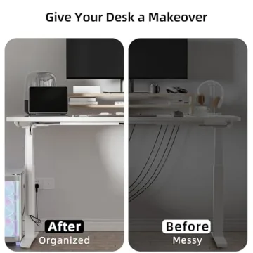 YECAYE 6X15.7 in Under Desk Cable Management,Cable Management Under Desk,Easy Install Self-Adhesive Cable Organizer,Cable Management,No Screw Cable Management Kit for Home & Office,Child & Pet Proof