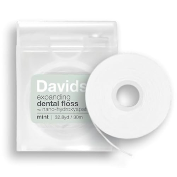 Davids Eco-Friendly Dental Floss with Hydroxyapatite & Refillable Dispenser