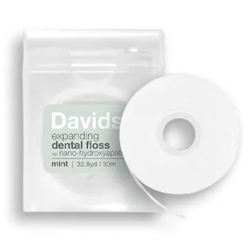 Davids Eco-Friendly Dental Floss with Hydroxyapatite & Refillable Dispenser
