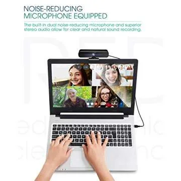 MIMODAY USB Camera (30fps) 1080P for Computer / Laptop / Desktop , 360° Rotatable Plug&Play USB Webcam with Dual Built-in Noise-Reducing Microphones, Auto Low Light Correction, Video Web Camera