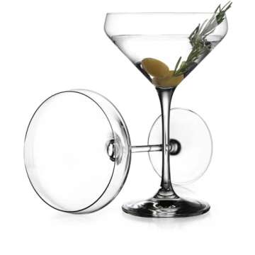 Glaver's Martini Glasses Set of 2 Cocktail Glasses, 10.5 Ounce Stemmed Margarita Glasses, For Bar, M...