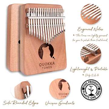 Quokka Kalimba 17 Keys Mini Finger Piano - Perfect Gift