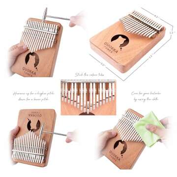 Quokka Kalimba 17 Keys Mini Finger Piano - Perfect Gift