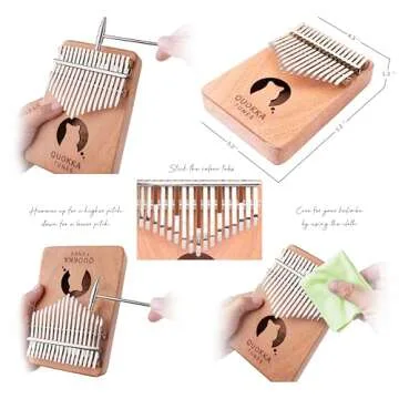 Quokka Kalimba 17 Keys Mini Finger Piano - Perfect Gift