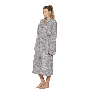 Barefoot Dreams CozyChic Heathered Adult Robe (1, Graphite/White)