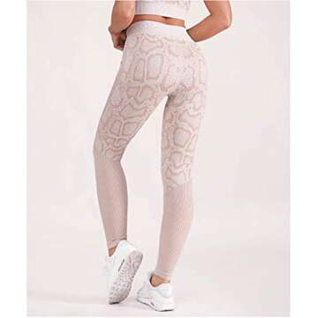 IWEMEK Women's Snakeskin Yoga Workout Set in Khaki