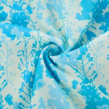 GRACE KARIN Summer Tropical Beach Boho Dresses for Women Flowy A Line Spaghetti Strap Ruffle Tiered Vacation Dresses for Women Floral Blue