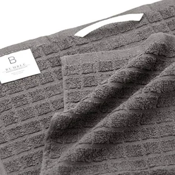 Bumble Kitchen Towels | Highly Absorbent Cotton 6-Pack | Gray Check Design