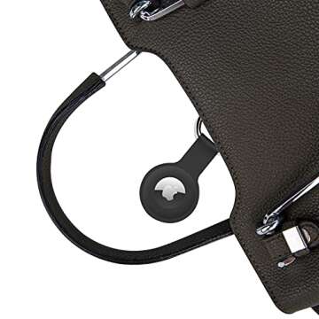 Holder Case for AirTags Ultra Light Silicone Sleeve for AirTags Durable Anti-Scratch Protective Skin Cover with Anti-Losing Keychain Ring Accessory Compatible with Apple AirTags 2021 Black