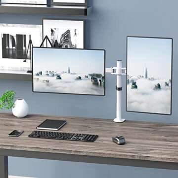 Fully Adjustable Dual Monitor Desk Mount for 27" Screens