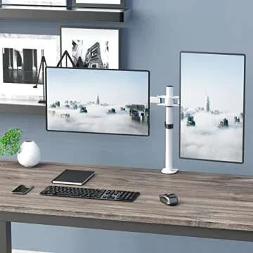 Fully Adjustable Dual Monitor Desk Mount for 27" Screens