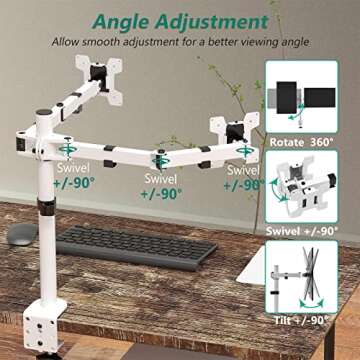 Fully Adjustable Dual Monitor Desk Mount for 27" Screens