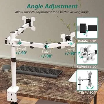 Fully Adjustable Dual Monitor Desk Mount for 27" Screens
