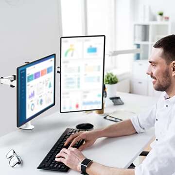 Fully Adjustable Dual Monitor Desk Mount for 27" Screens